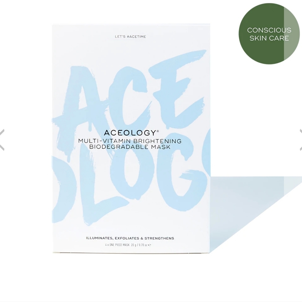 NEW!! ACEOLOGY Multi-Vitamin Brightening Biodegradable Masks